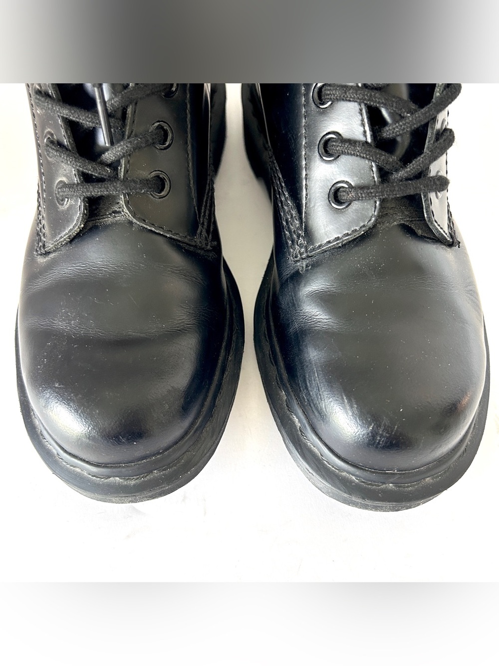 Dr Doc Martens Boots 1460 Mono Black Smooth Leather Combat (Men 5) Womens Size 6 - Picture 5 of 10